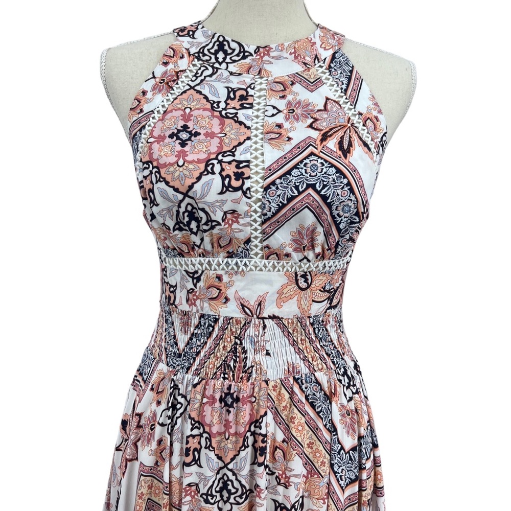 ANTHROPOLOGIE ABEL THE LABEL Charlotte Halter Tie Back Maxi Dress Size Medium